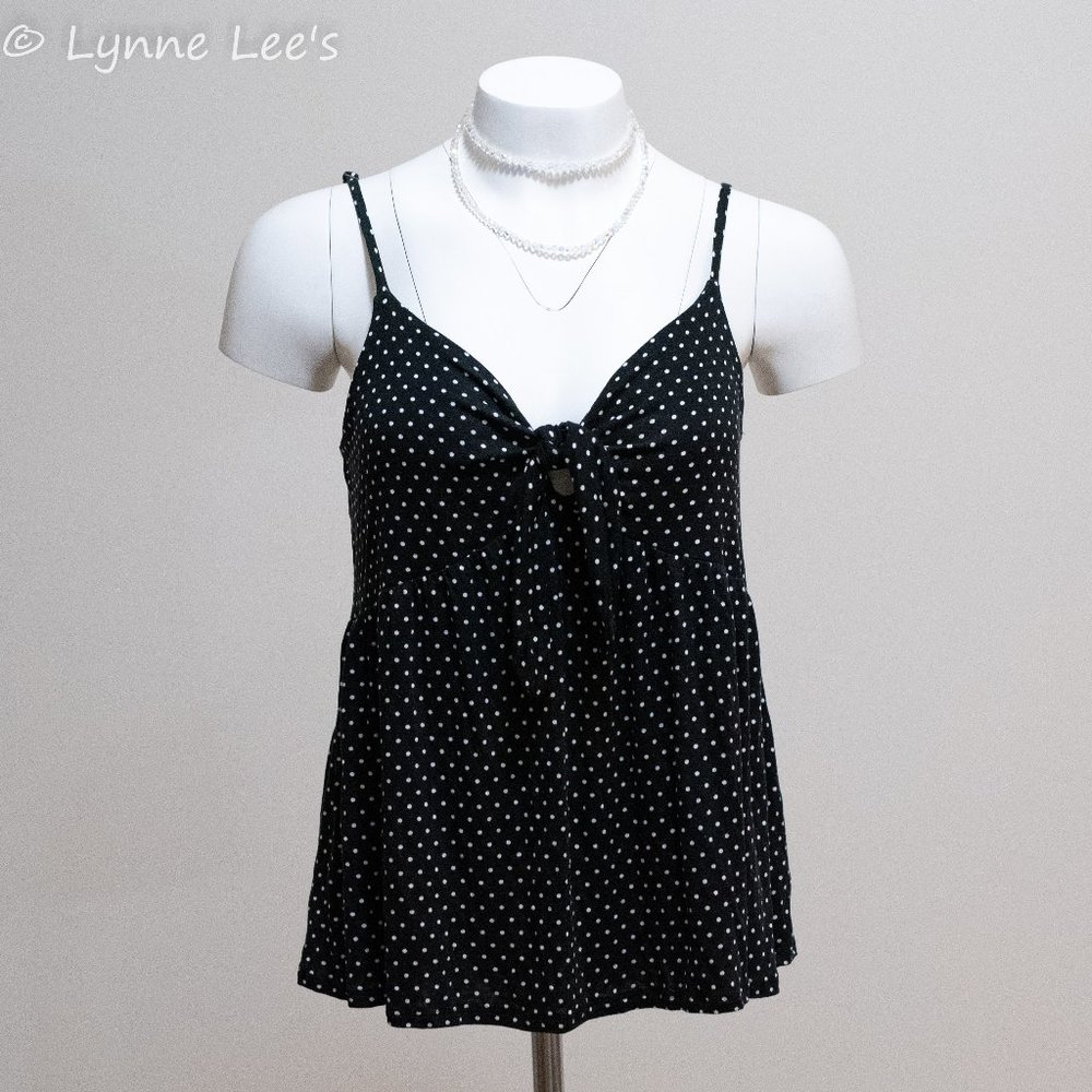 🍃Polka-Dot B&W Super Soft Tie Blouse